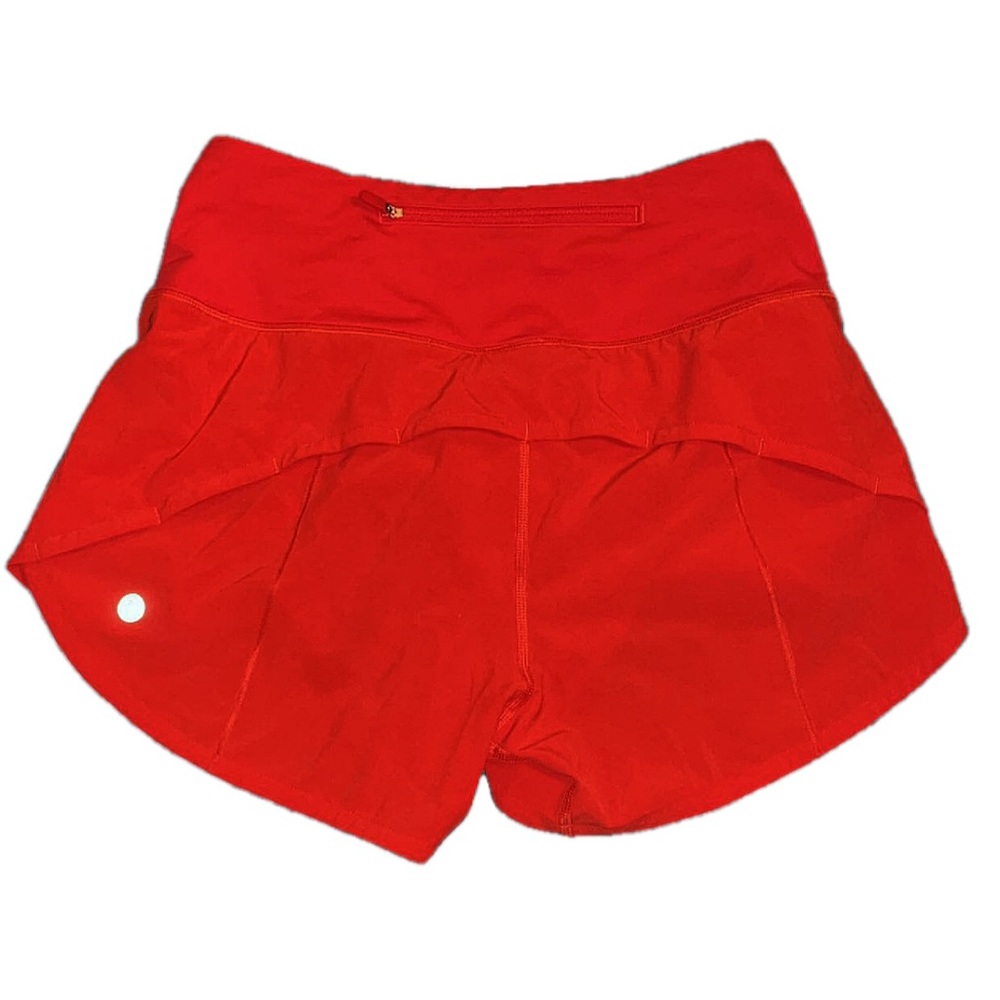 carnation red 4” lululemon high rise speed ups size 4